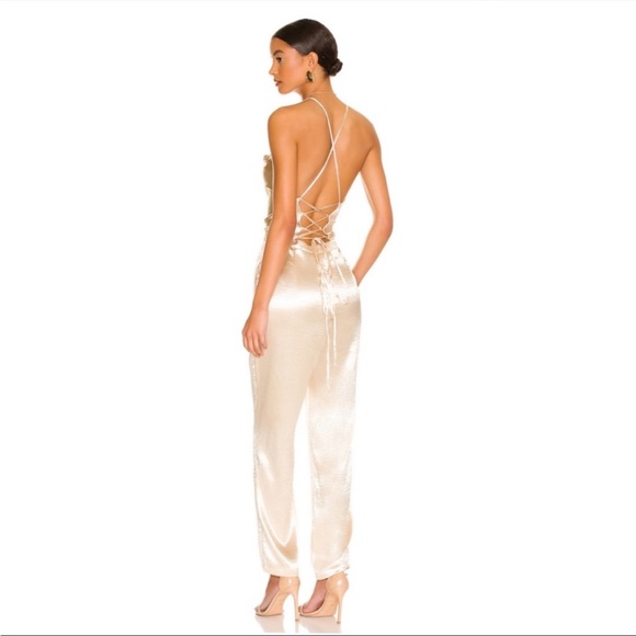 SALE 🔥 Lovers + Friends Britt Jumpsuit in Champagne Sz M Revolve - Picture 2 of 3